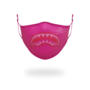 ADULT PINK SHARK FORM-FITTING FACE MASK