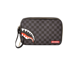 SHARKS IN PARIS (BLACK CHECKERED EDITION) TOILETRY AKA MONEY BAGS
