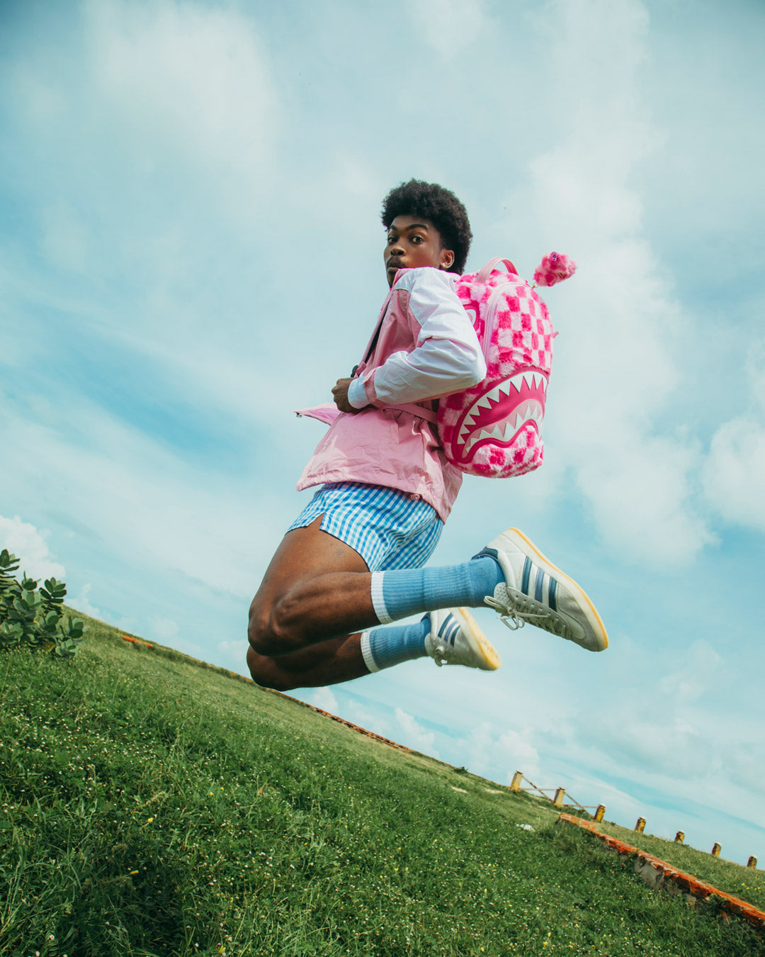 FURZILLA SHARK (PINK CHECK) BACKPACK - Image 6