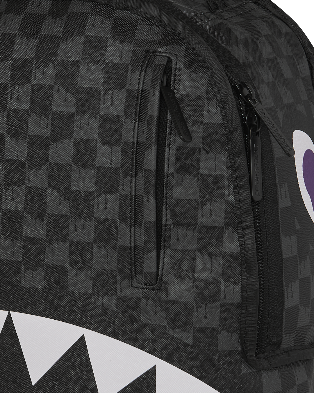 REVERSE MODE - PURPLE VELOUR TO BLACK CHECK BACKPACK - Image 10