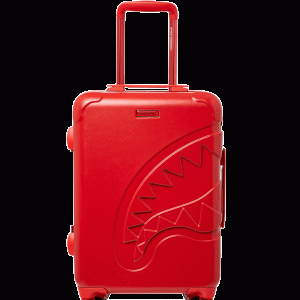 MOLDED SHARKITECTURE RED HARDSHELL CARRY-ON LUGGAGE