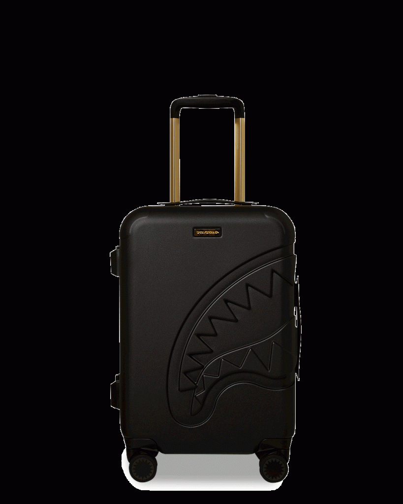 REALITY CHECK SHARKITECTURE CARRY-ON JETBLACK LUGGAGE (GOLD HARDWARE)