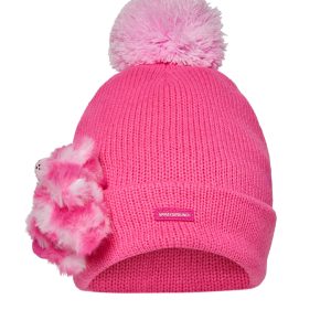 PINK LIL BEAR PUFF BEANIE