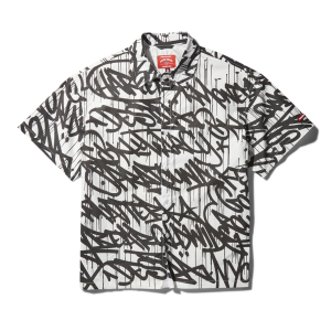 GRAFFITI SHORT SLEEVE BUTTON FRONT SHIRT
