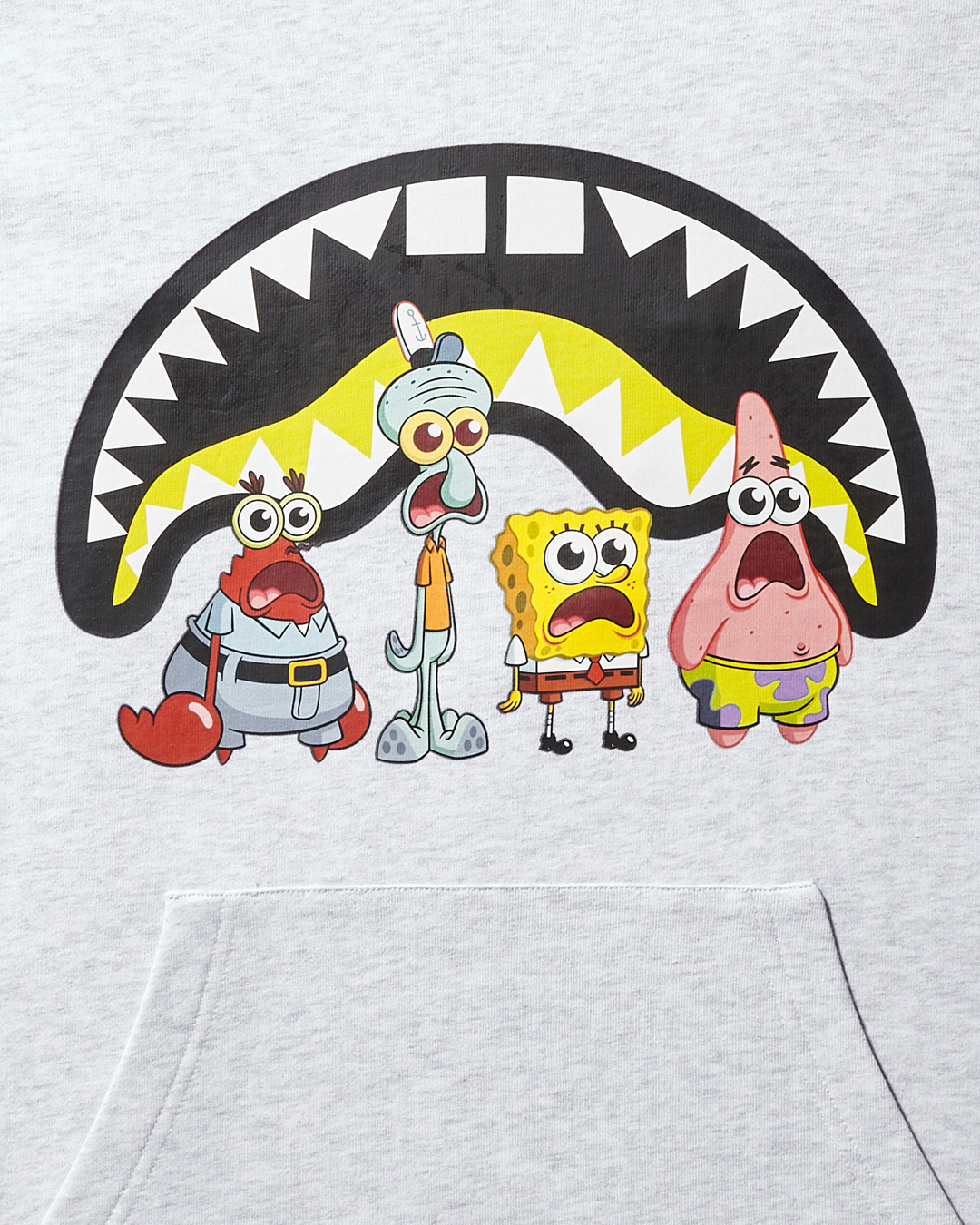SPONGEBOB CREW SHARK HOODIE (LIGHT GREY) - Image 3