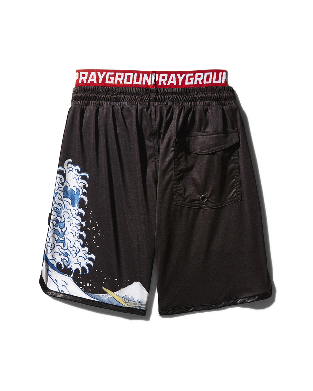 KIDS JAPAN WAVE SWIM TRUNKS (BLACK) - Image 2