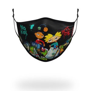 ADULT HEY ARNOLD MONEY STACKS FORM FITTING FACE-COVERING