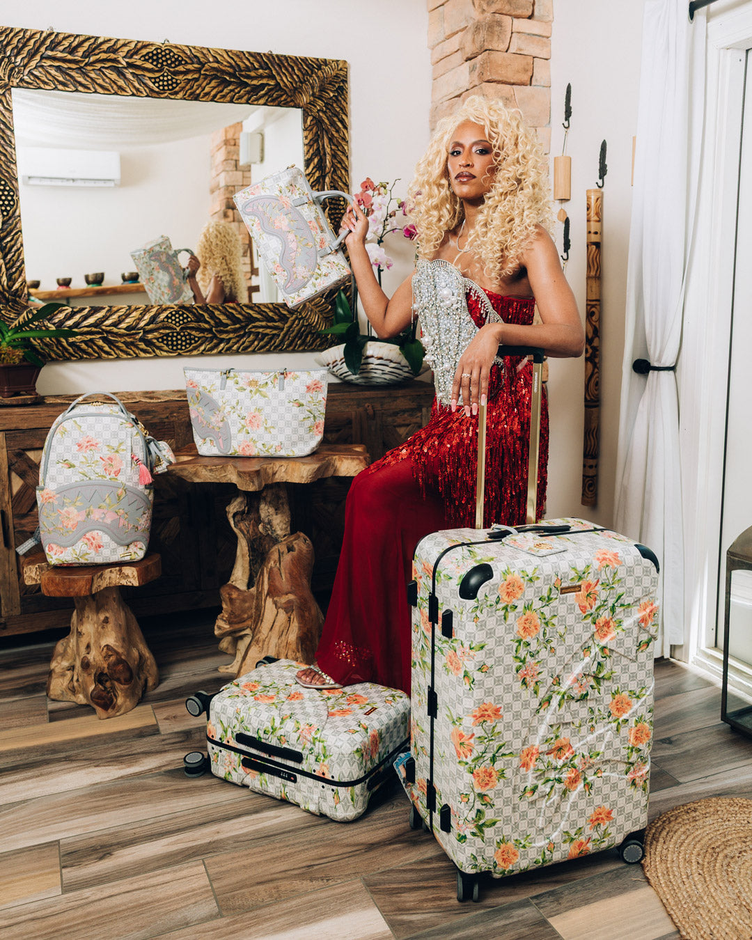 A.I. AFRICAN INTELLIGENCE ELEGANT ENERGY SHARKITECTURE FULL SIZE LUGGAGE ?C SANDFLOWER COLLAB - Image 4